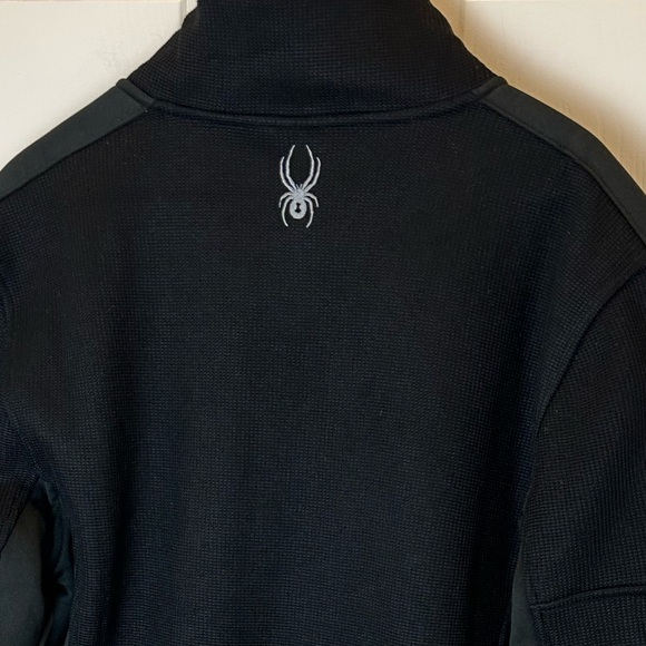 NWT SPYDER MENS MENDOZA HALF ZIP MEDIUM BLACK PULLOVER - Picture 2 of 7